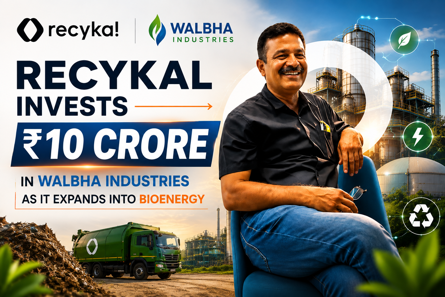 Recykal Invests ₹10 Crore in Walbha Industries as It Expands Into Bioenergy
